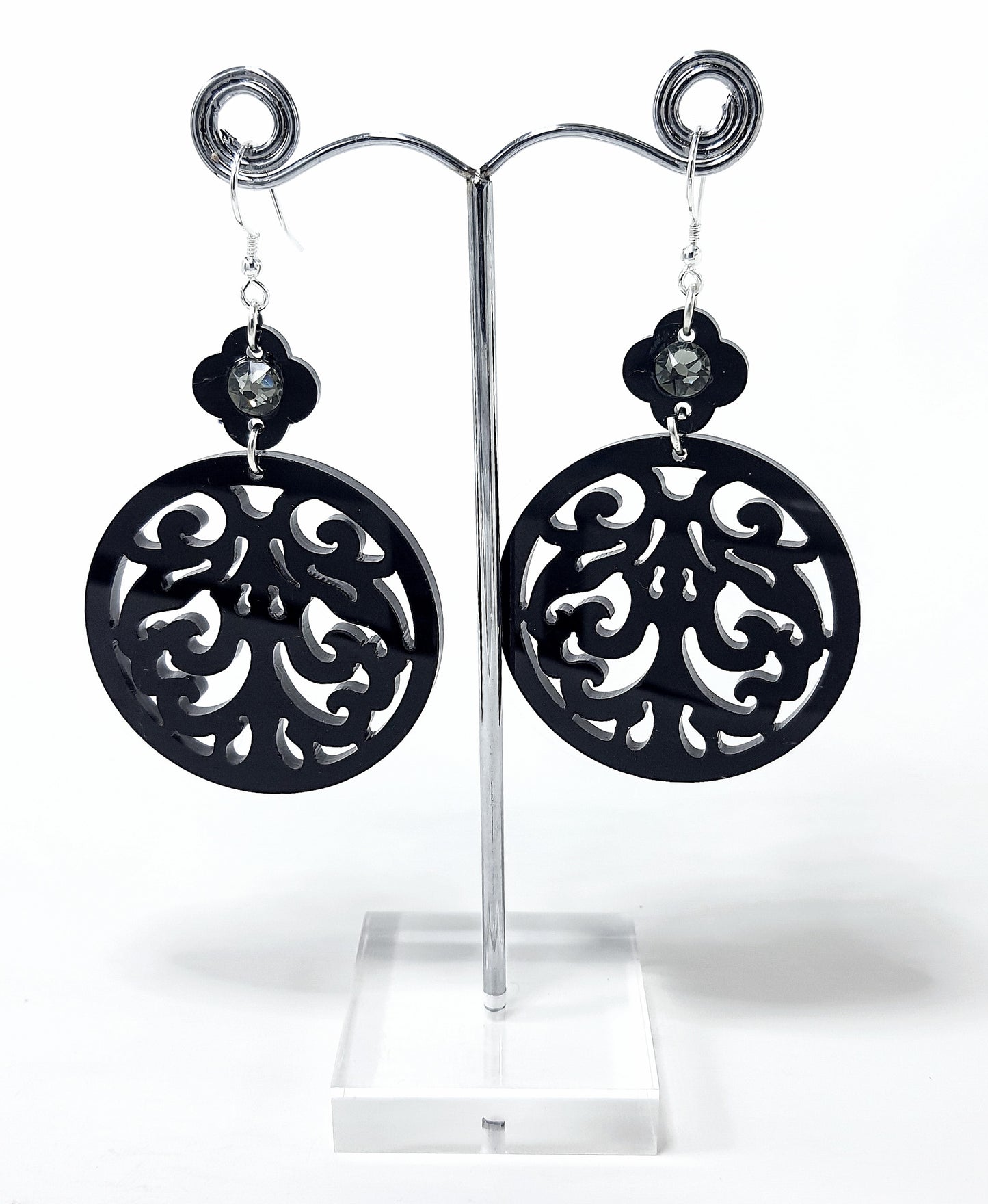 Round Swirl Dangle Earrings