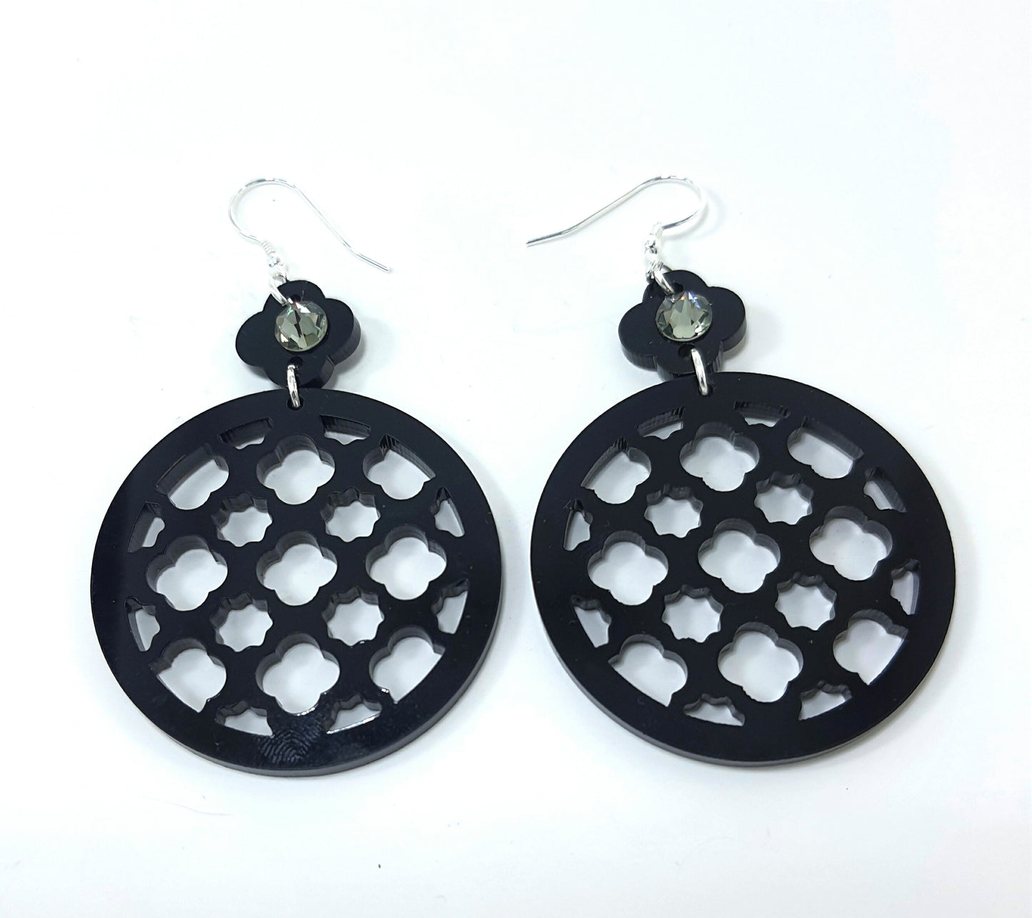 Geometric Round Perspex Dangle Earrings