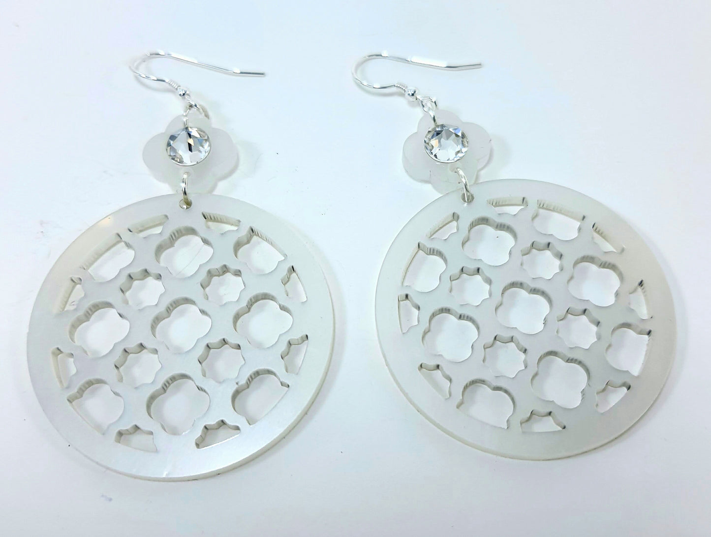 Geometric Round Perspex Dangle Earrings