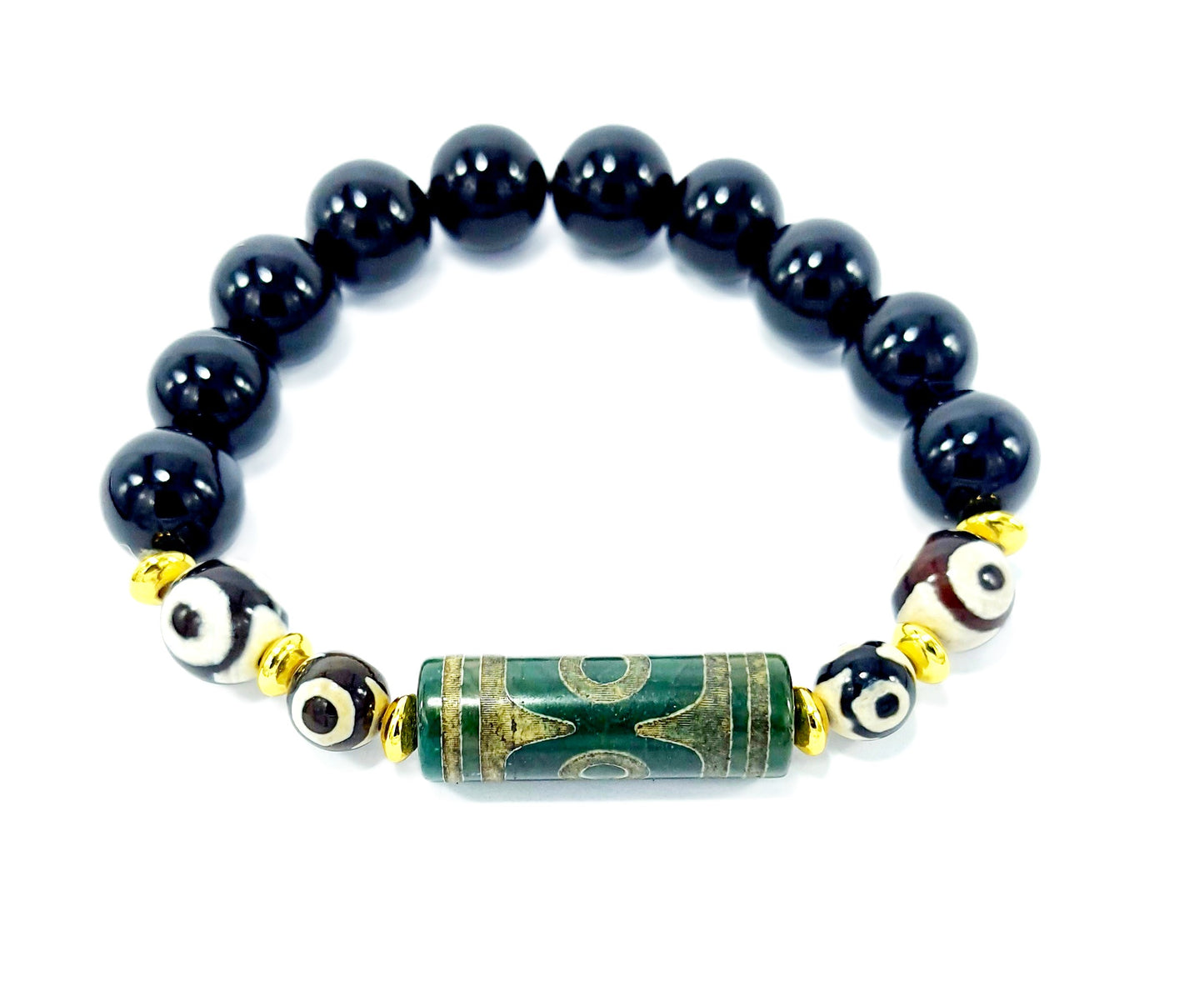 Luck, Happiness and Honour Mens Semi Precious Stone Bracelet