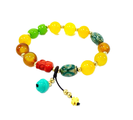 Dragon Mens Semi Precious Stone Bracelet