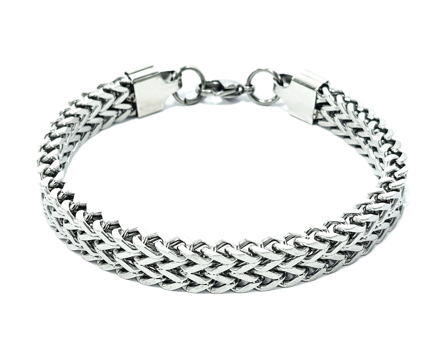 Woven Design Mens Stainless Steel Bracelet