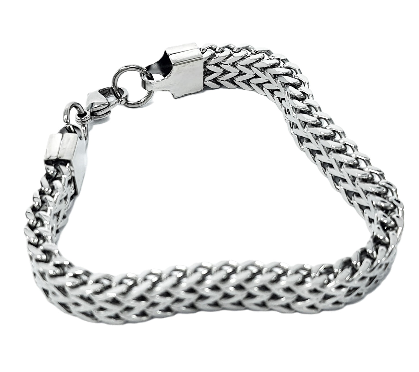 Woven Design Mens Stainless Steel Bracelet