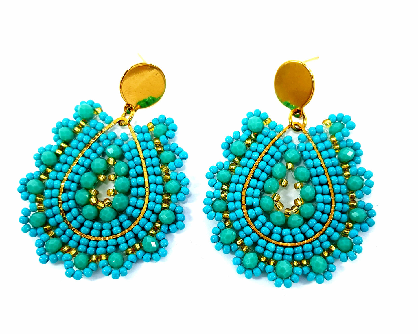 Frilly Turquoise Earrings