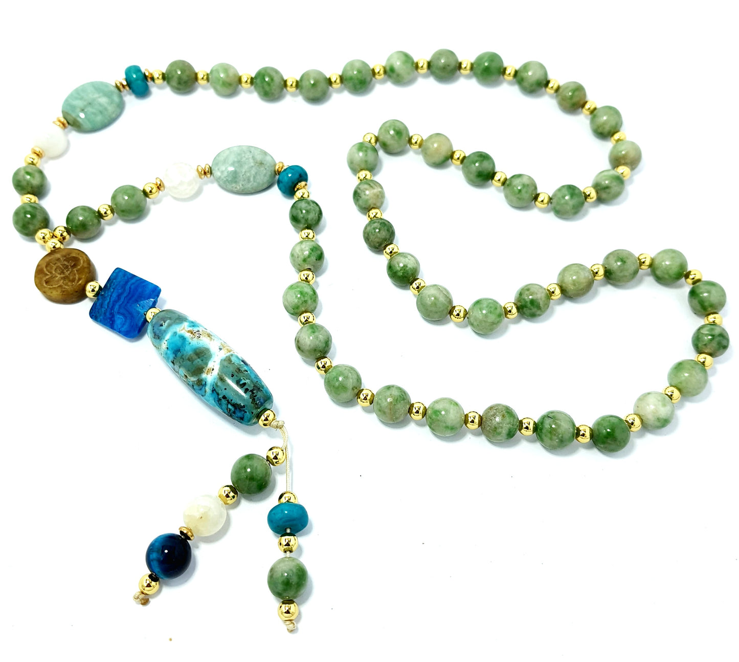 Jade and Amazonite Semi Precious Stone Ladies Necklace