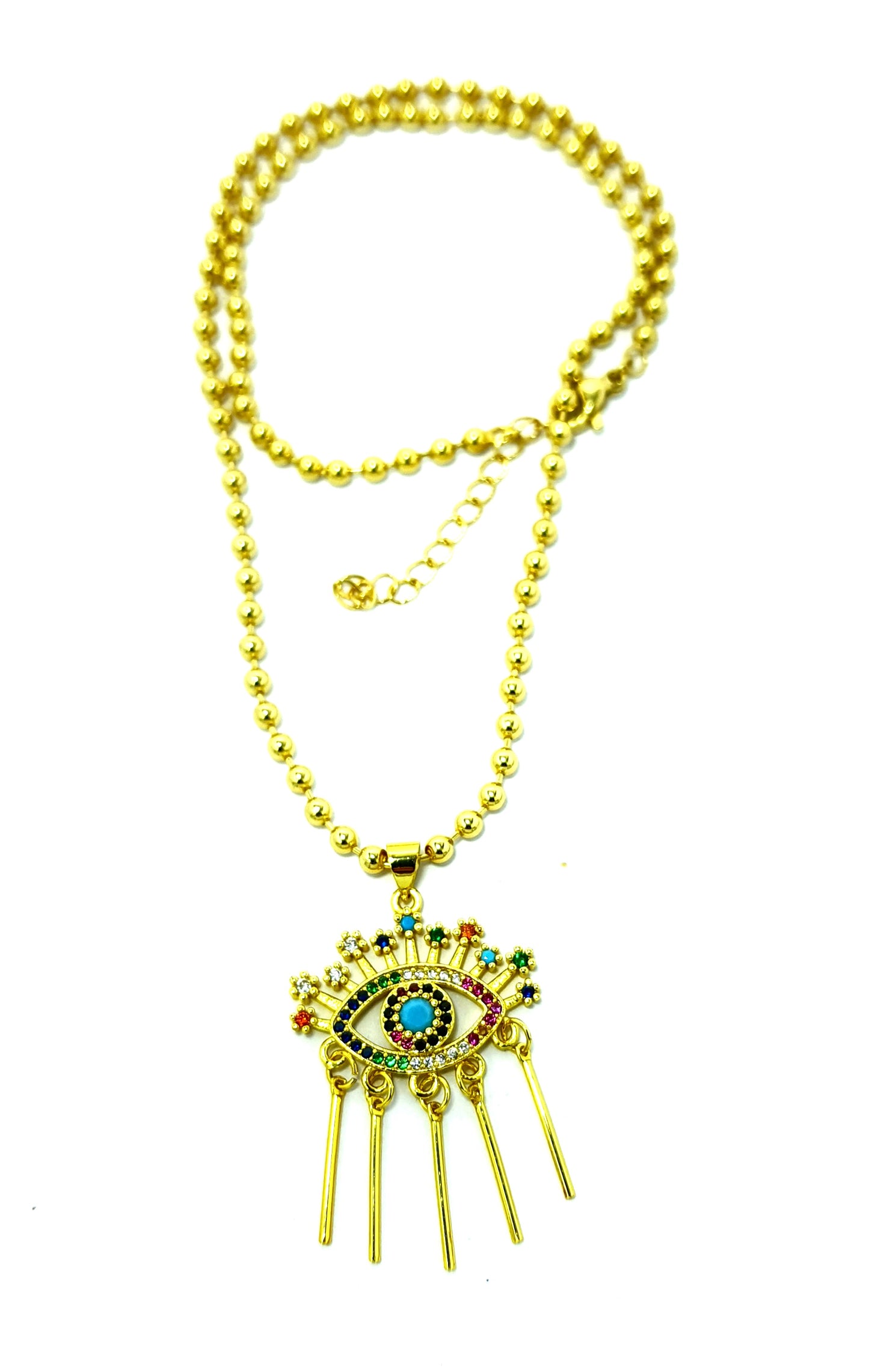 Colourful Crystal Evil Eye Necklace