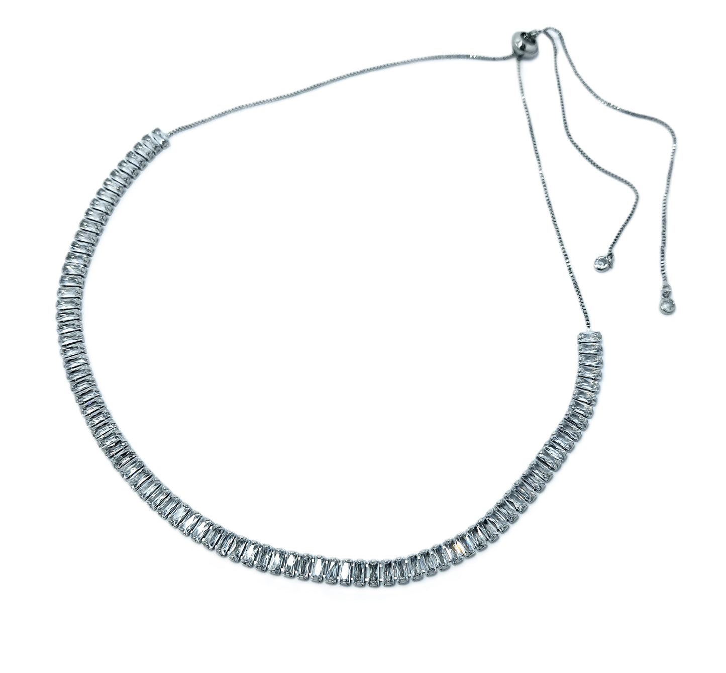 Tennis Silver Plated Choker Necklace