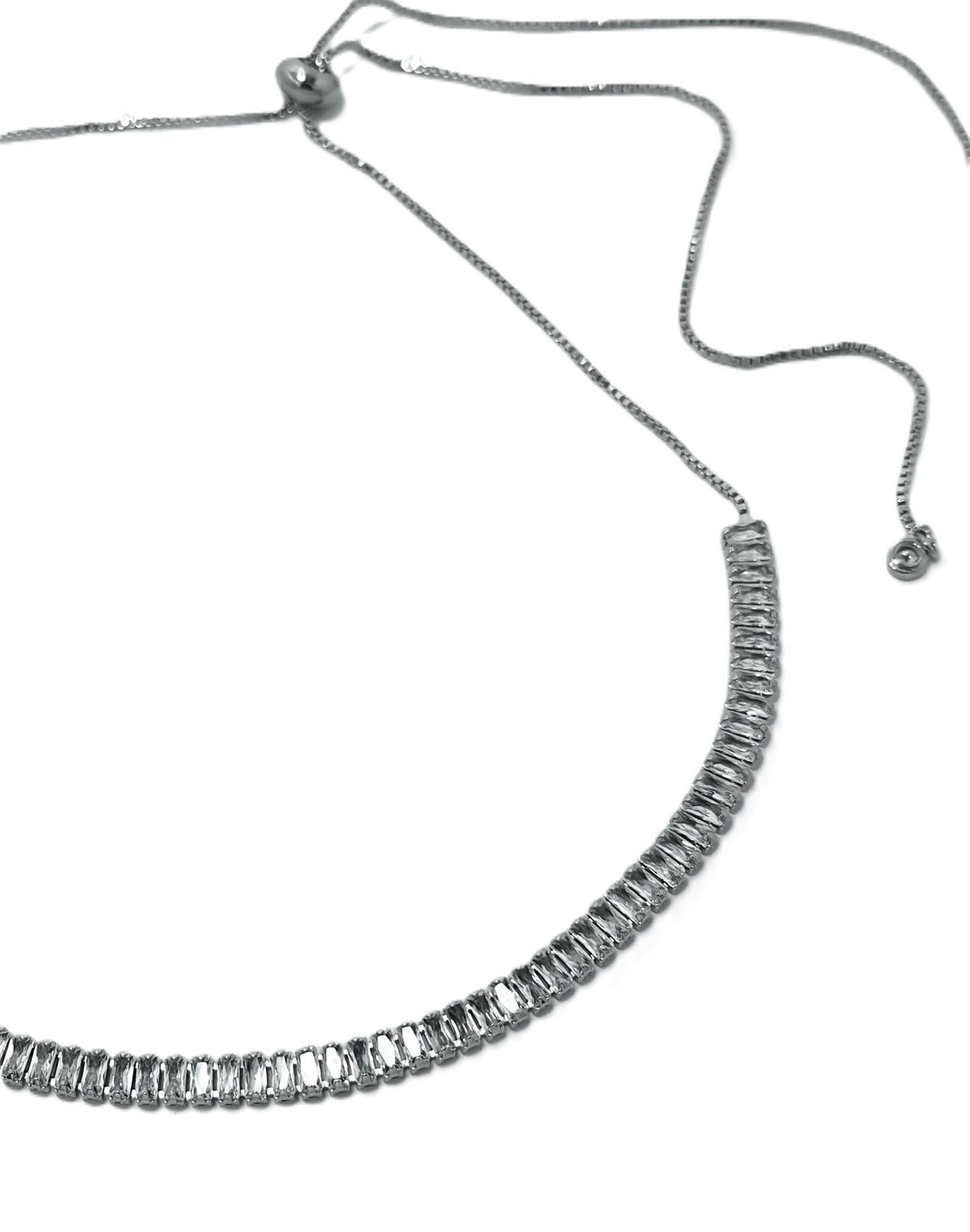 Tennis Silver Plated Choker Necklace