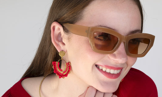 Red Hot Gold Plated Earrings