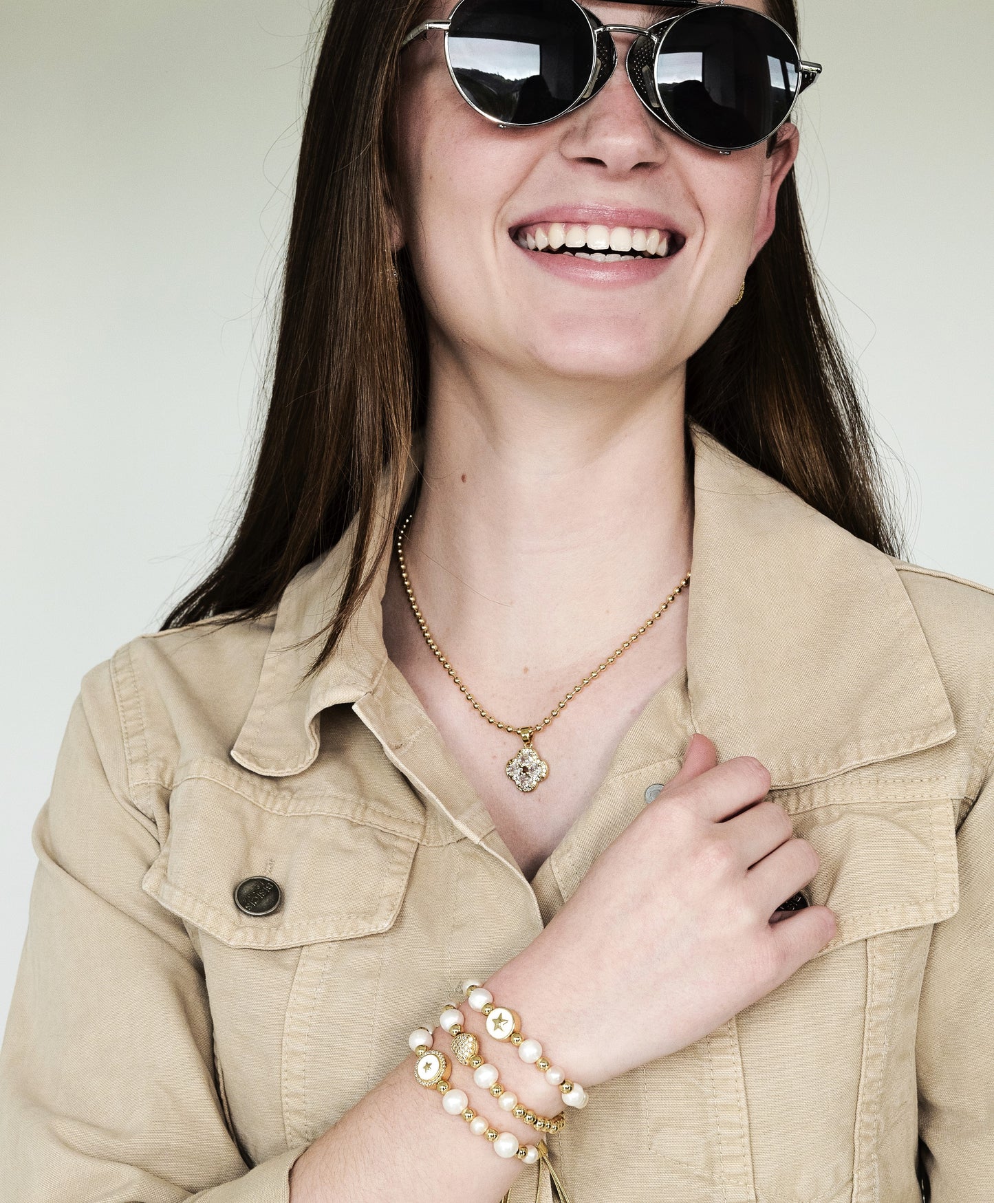 Enamel Heart and Freshwater Pearl Pully Bracelet