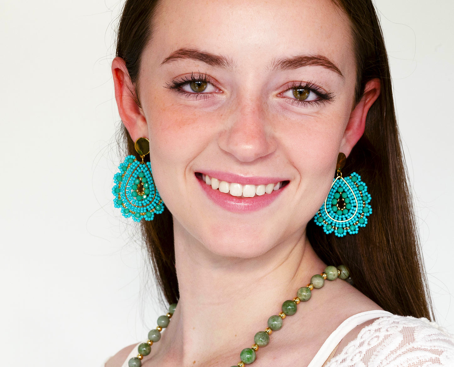 Frilly Turquoise Earrings