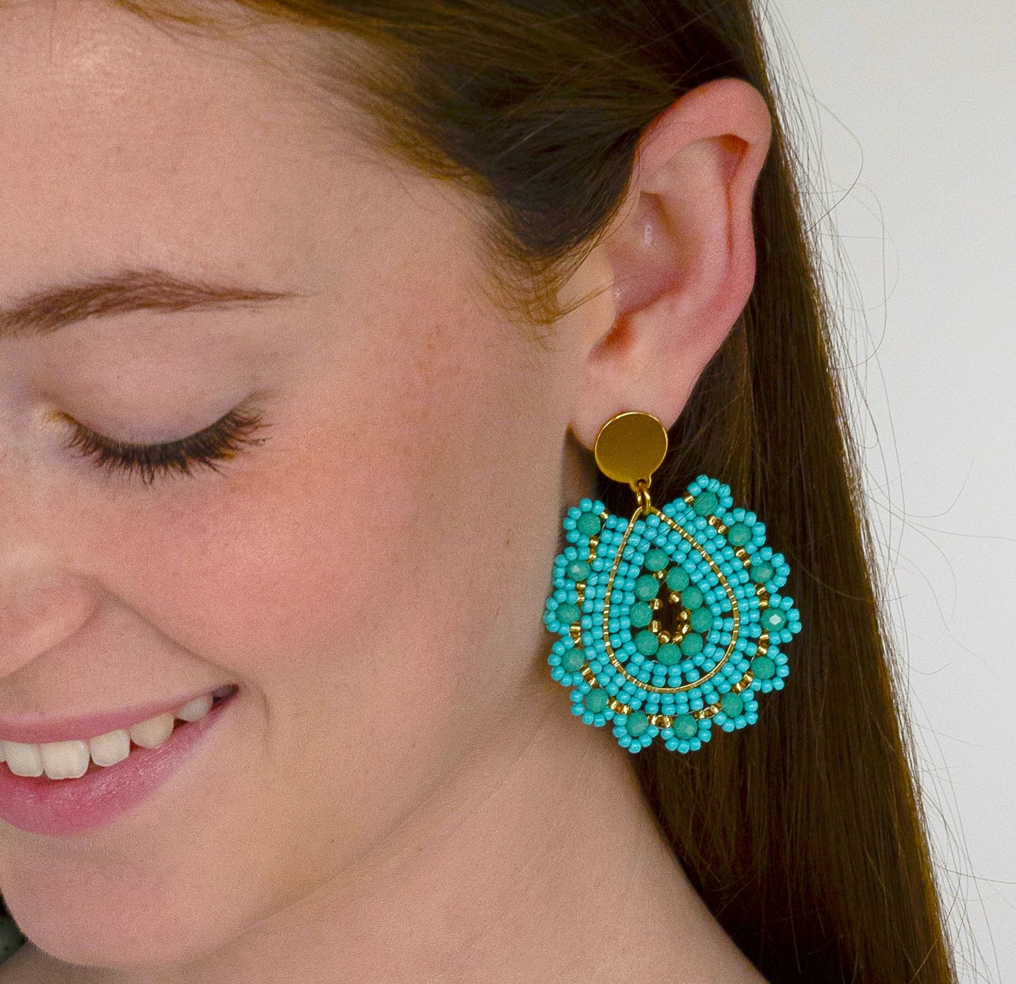 Frilly Turquoise Earrings