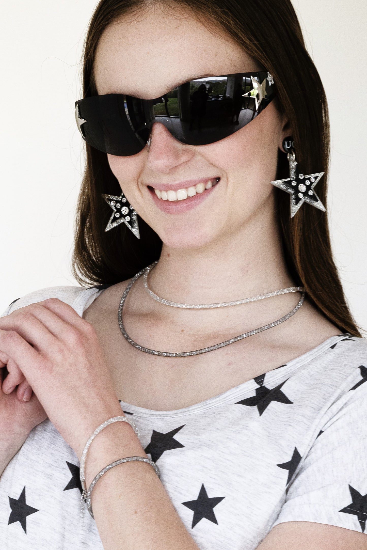 Shimmering Stars Meshed Necklace