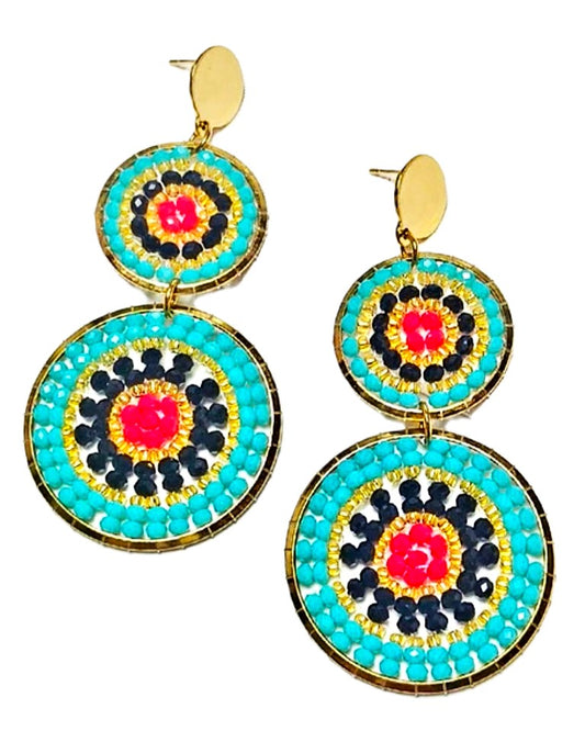 Crimson and Blues Earrings