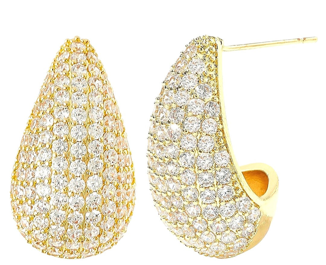 Chunky CZ Pear Shape Earrings